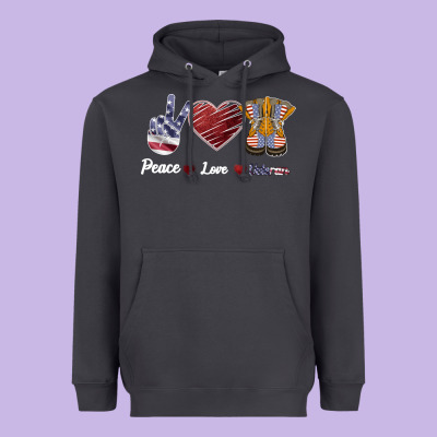 Peace Love Veteran Heavyweight Hoodie Designed By Bettercallsaul