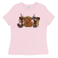 Bubblegum Pink joy highland cow Ladies Tee - RanaPortraitStore