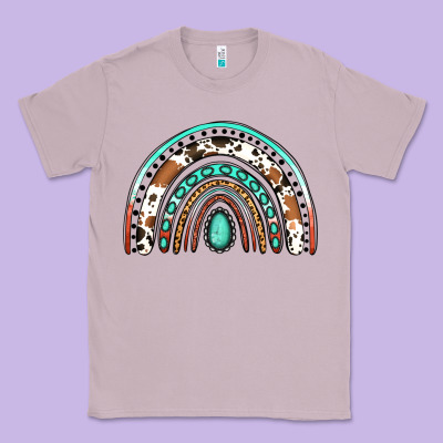 Western Rainbow Classic Tee Designed By Jasminsmagicworld