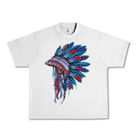 Lunar Rock indian headdress with american flag Urban Heavy Tee - BarkalooDesign