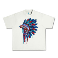 Pistachio indian headdress with american flag Urban Heavy Tee - BarkalooDesign