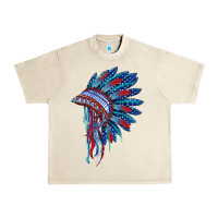 Sandshell indian headdress with american flag Urban Heavy Tee - BarkalooDesign