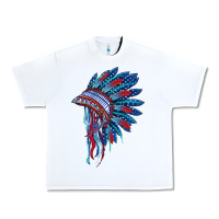 White indian headdress with american flag Urban Heavy Tee - BarkalooDesign