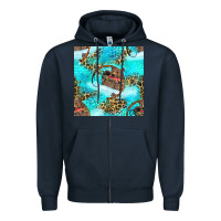 Navy Mama Bear Hunting Fish With Leopard Seamless Pattern Zipper Hoodie - BundleAndBundleShop