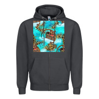 Smoke Mama Bear Hunting Fish With Leopard Seamless Pattern Zipper Hoodie - BundleAndBundleShop