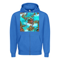 True Royal Mama Bear Hunting Fish With Leopard Seamless Pattern Zipper Hoodie - BundleAndBundleShop