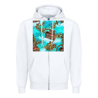 White Mama Bear Hunting Fish With Leopard Seamless Pattern Zipper Hoodie - BundleAndBundleShop
