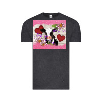 Vintage Black lotus heart cow valentine Vintage Tee - AdoDesignShop