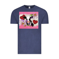 Lotus Heart Cow Valentine Vintage Tee | Teevron