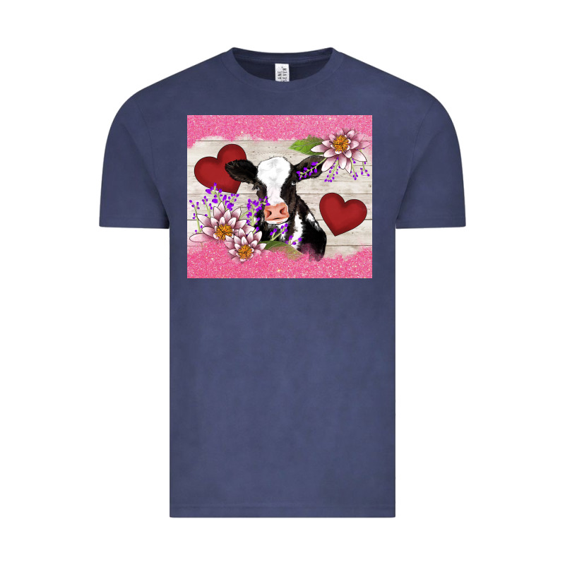 Lotus Heart Cow Valentine Vintage Tee by AdoDesignShop | Teevron