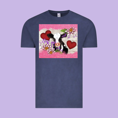 Lotus Heart Cow Valentine Vintage Tee Designed By Adodesignshop