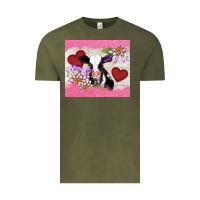 Vintage Olive lotus heart cow valentine Vintage Tee - AdoDesignShop