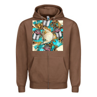 Chestnut Paper Fish And Canned With Anchor Seamless Pattern Pbs Zipper Hoodie - BundleAndBundleShop