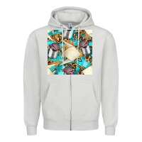 Dove Grey Paper Fish And Canned With Anchor Seamless Pattern Pbs Zipper Hoodie - BundleAndBundleShop