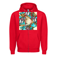 Red Paper Fish And Canned With Anchor Seamless Pattern Pbs Zipper Hoodie - BundleAndBundleShop