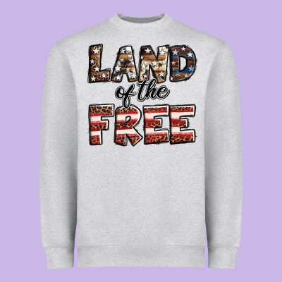Land Of The Free America Western Pattern Heavyweight Sweatshirt Designed By Jasminsmagicworld