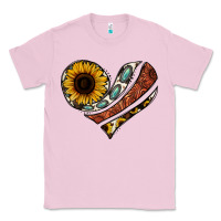 Bubblegum Pink western sunflower cowhide  heart Classic Tee - Jasminsmagicworld