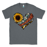 Charcoal Heather western sunflower cowhide  heart Classic Tee - Jasminsmagicworld