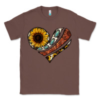 Chestnut western sunflower cowhide  heart Classic Tee - Jasminsmagicworld