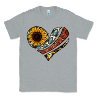 Heather Grey western sunflower cowhide  heart Classic Tee - Jasminsmagicworld