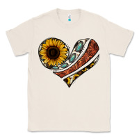 Natural western sunflower cowhide  heart Classic Tee - Jasminsmagicworld