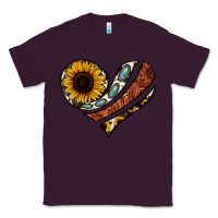 Plum western sunflower cowhide  heart Classic Tee - Jasminsmagicworld