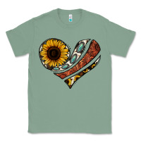 Sage western sunflower cowhide  heart Classic Tee - Jasminsmagicworld
