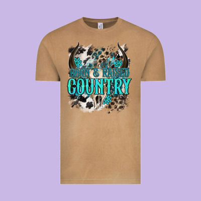Born  Raised Country Vintage Tee Designed By Nancycooperartshop