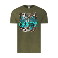 Vintage Olive born  raised country Vintage Tee - NancyCooperArtShop