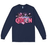Navy birthday queen Long Sleeve Tee - MaliasSmallBusiness