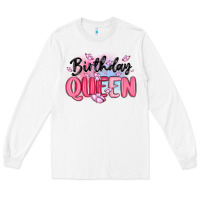 White birthday queen Long Sleeve Tee - MaliasSmallBusiness