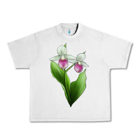Lunar Rock Pink And White Lady's Slipper Flower Illustrations Urban Heavy Tee - LillyAllenDesigns