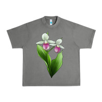 Tornado Pink And White Lady's Slipper Flower Illustrations Urban Heavy Tee - LillyAllenDesigns