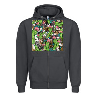 Smoke Western Cactus And Turquoise Gemstone With Leopard And Cowhide Seamles Zipper Hoodie - BundleAndBundleShop