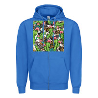 True Royal Western Cactus And Turquoise Gemstone With Leopard And Cowhide Seamles Zipper Hoodie - BundleAndBundleShop