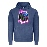 Vintage Denim neon moon Vintage Hoodie - JahusDesignShop