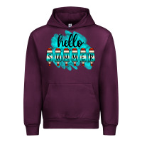 Mauve Wine Hello Summer Serape Turquoise Urban Hoodie - CowCowDesign