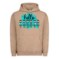 Pigment Burro Hello Summer Serape Turquoise Urban Hoodie - CowCowDesign