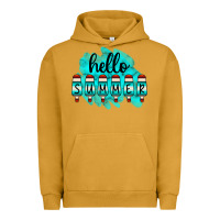 Pigment Peanut Butter Hello Summer Serape Turquoise Urban Hoodie - CowCowDesign