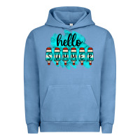 Pigment Pebble Blue Hello Summer Serape Turquoise Urban Hoodie - CowCowDesign