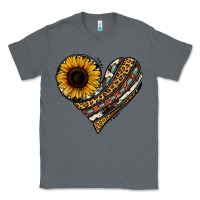 Charcoal Heather western sunflower leopard cowhide heart Classic Tee - Jasminsmagicworld