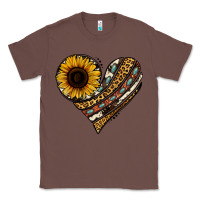 Chestnut western sunflower leopard cowhide heart Classic Tee - Jasminsmagicworld