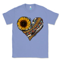 Colony Blue western sunflower leopard cowhide heart Classic Tee - Jasminsmagicworld