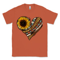 Copper western sunflower leopard cowhide heart Classic Tee - Jasminsmagicworld