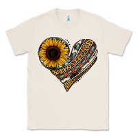 Natural western sunflower leopard cowhide heart Classic Tee - Jasminsmagicworld