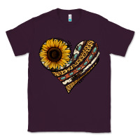 Plum western sunflower leopard cowhide heart Classic Tee - Jasminsmagicworld