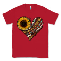 Red western sunflower leopard cowhide heart Classic Tee - Jasminsmagicworld
