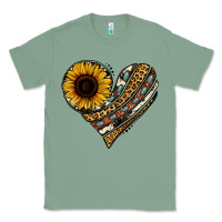 Sage western sunflower leopard cowhide heart Classic Tee - Jasminsmagicworld