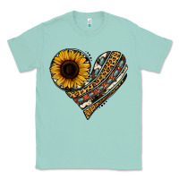 Seafoam western sunflower leopard cowhide heart Classic Tee - Jasminsmagicworld