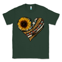 Sports Green western sunflower leopard cowhide heart Classic Tee - Jasminsmagicworld